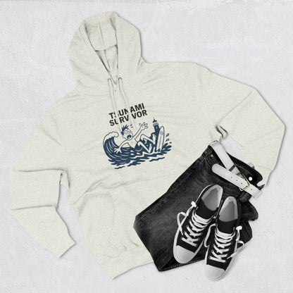 Tsunami Survivor Unisex - Pull-Over Cotton Blend Fleece Hoodie