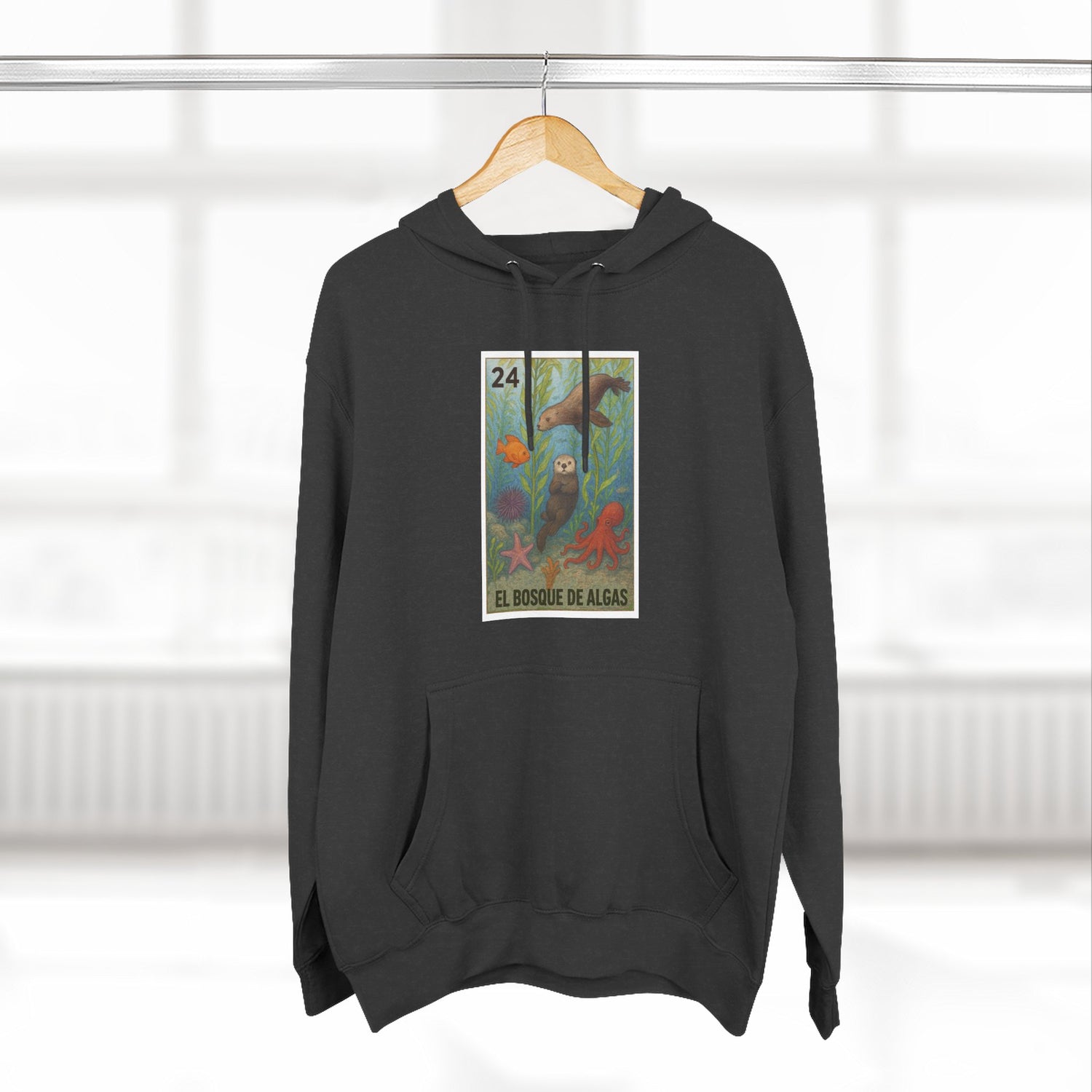 Kelp Forest Lotería Unisex - Pull-Over Cotton Blend Fleece Hoodie (El Bosque de Algas)