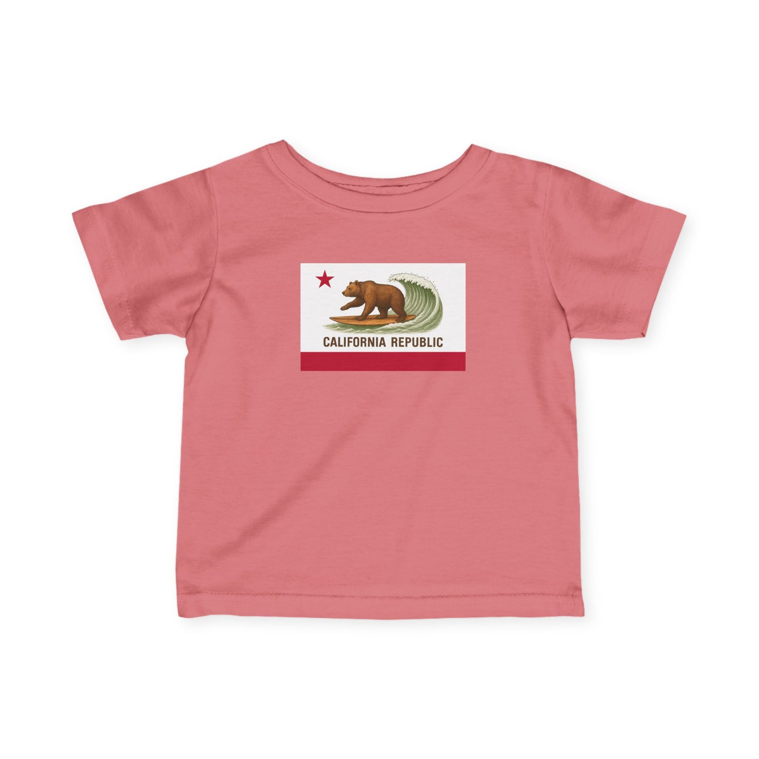 California Surfing Bear Flag - Infant 100% Cotton T-Shirt