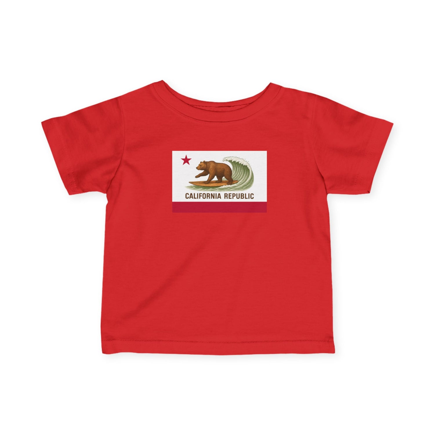 California Surfing Bear Flag - Infant 100% Cotton T-Shirt
