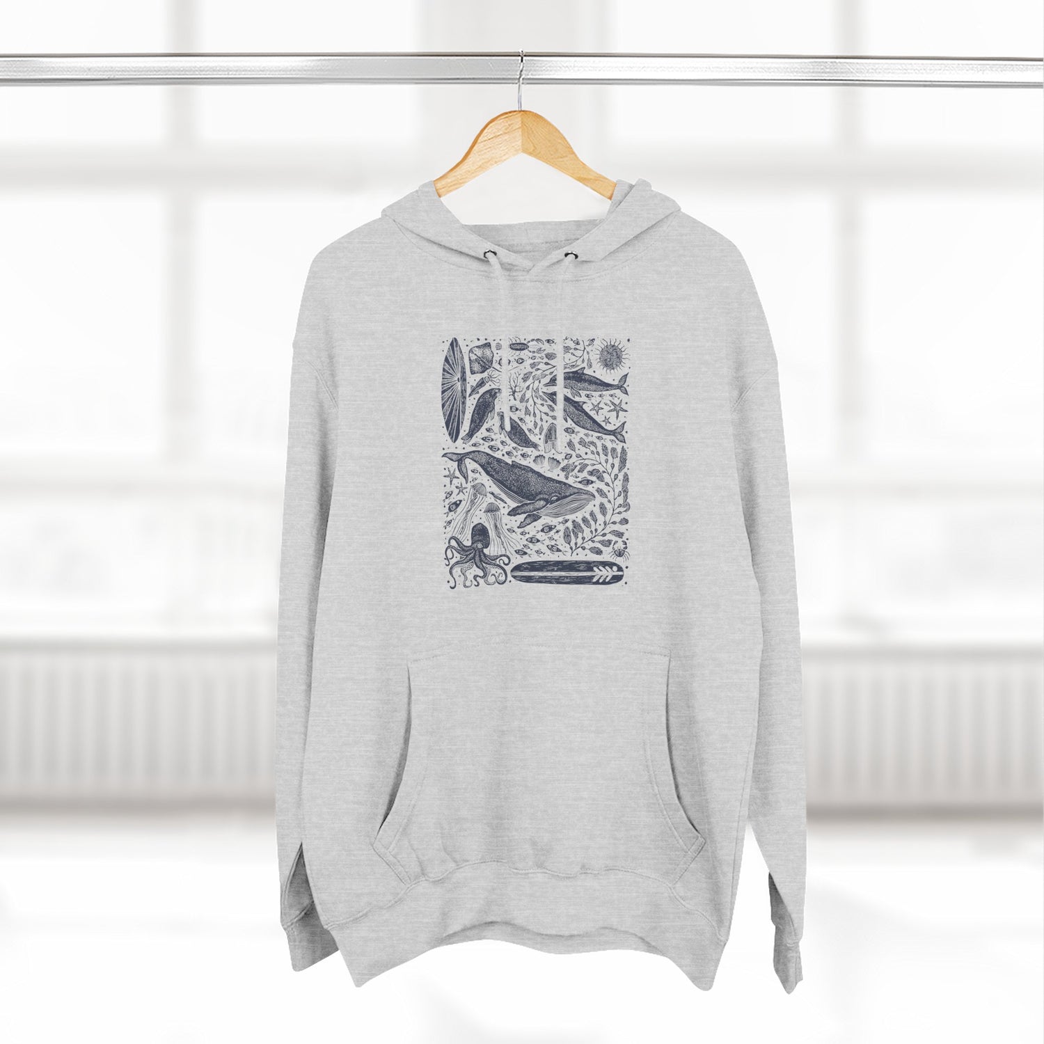 Ventana Marine Life by Lili Arnold Unisex - Pull-Over Cotton Blend Fleece Hoodie