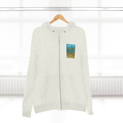 Turtle Lotería Unisex - Zip Cotton Blend Fleece Hoodie (La Tortuga)