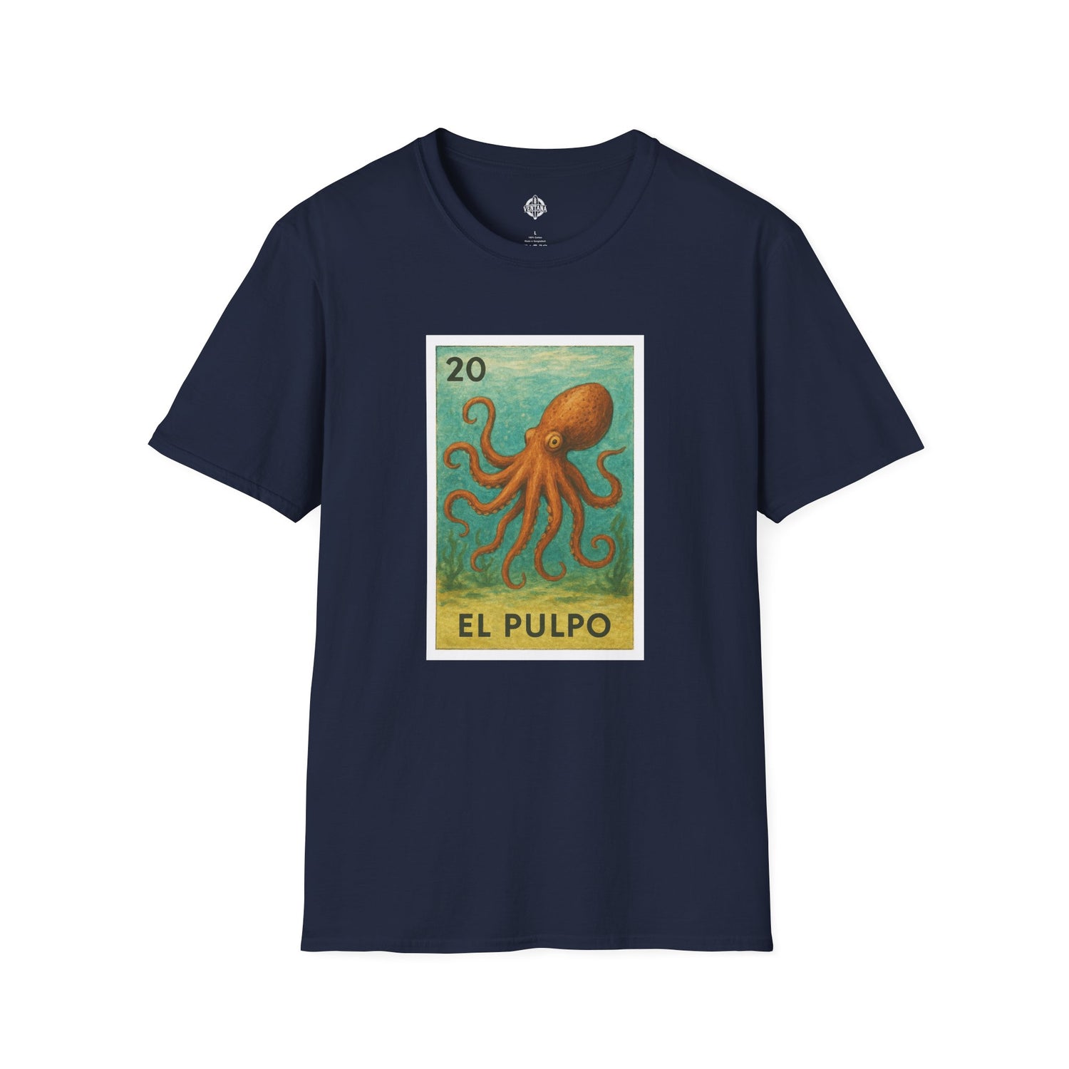 Octopus Lotería Unisex - Soft Style U.S. Cotton T-Shirt (El Pulpo)