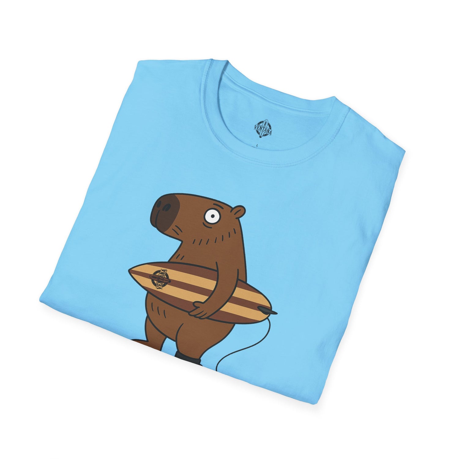 Capybara Surfer Unisex - Soft Style U.S. Cotton T-Shirt