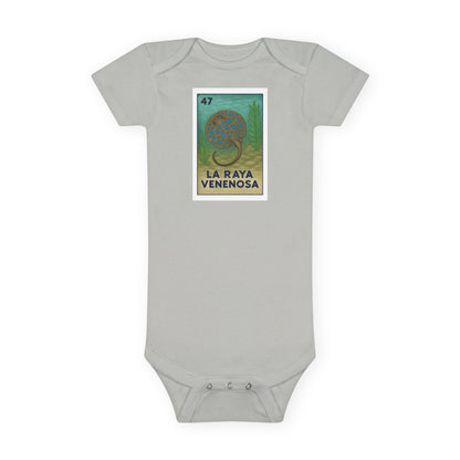 Stingray Lotería - Baby Short Sleeve 100% Cotton Onesie (La Raya Venenosa)