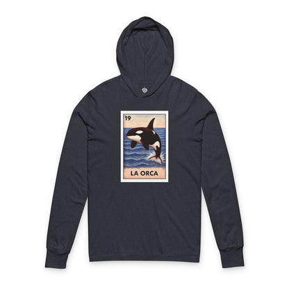 Orca Lotería Unisex - Cotton Hooded Long Sleeve Hooded T-Shirt (La Orca)