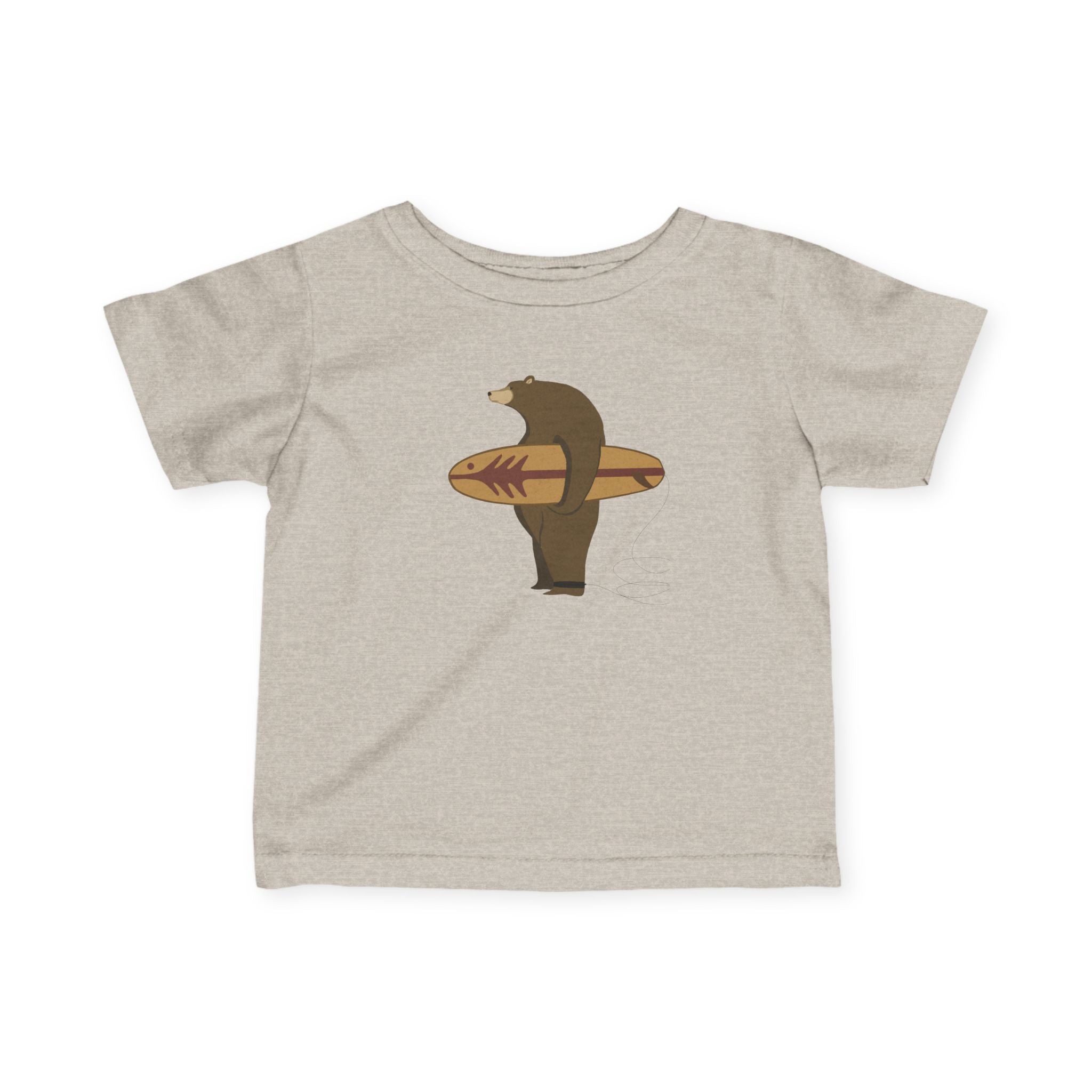 Surfing Grizzly Bear by Fabian Lavater - Infant 100% Cotton T-Shirt