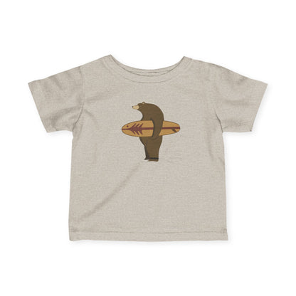 Surfing Grizzly Bear by Fabian Lavater - Infant 100% Cotton T-Shirt