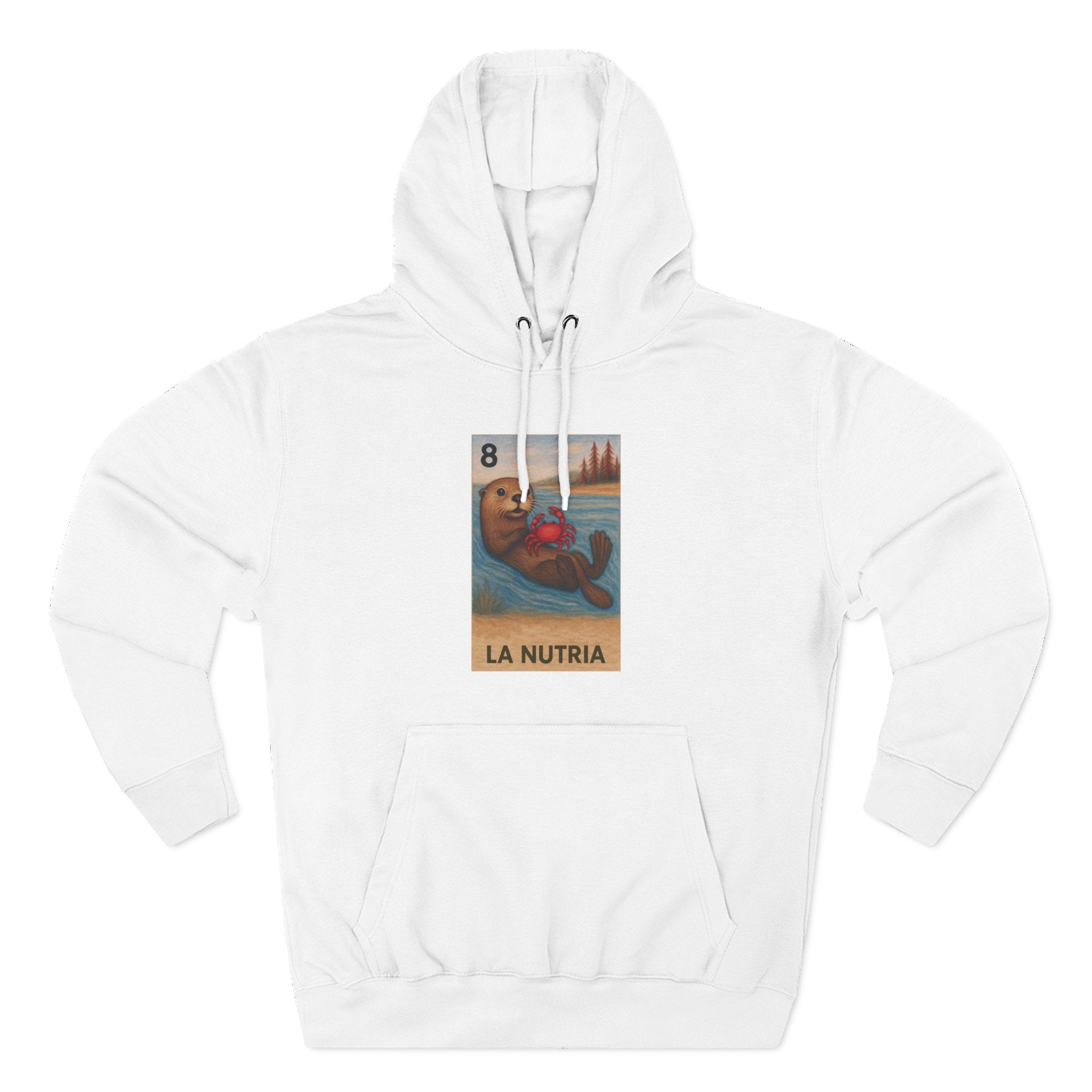 Sea Otter Lotería Unisex - Pull-Over Cotton Blend Fleece Hoodie (La Nutria)
