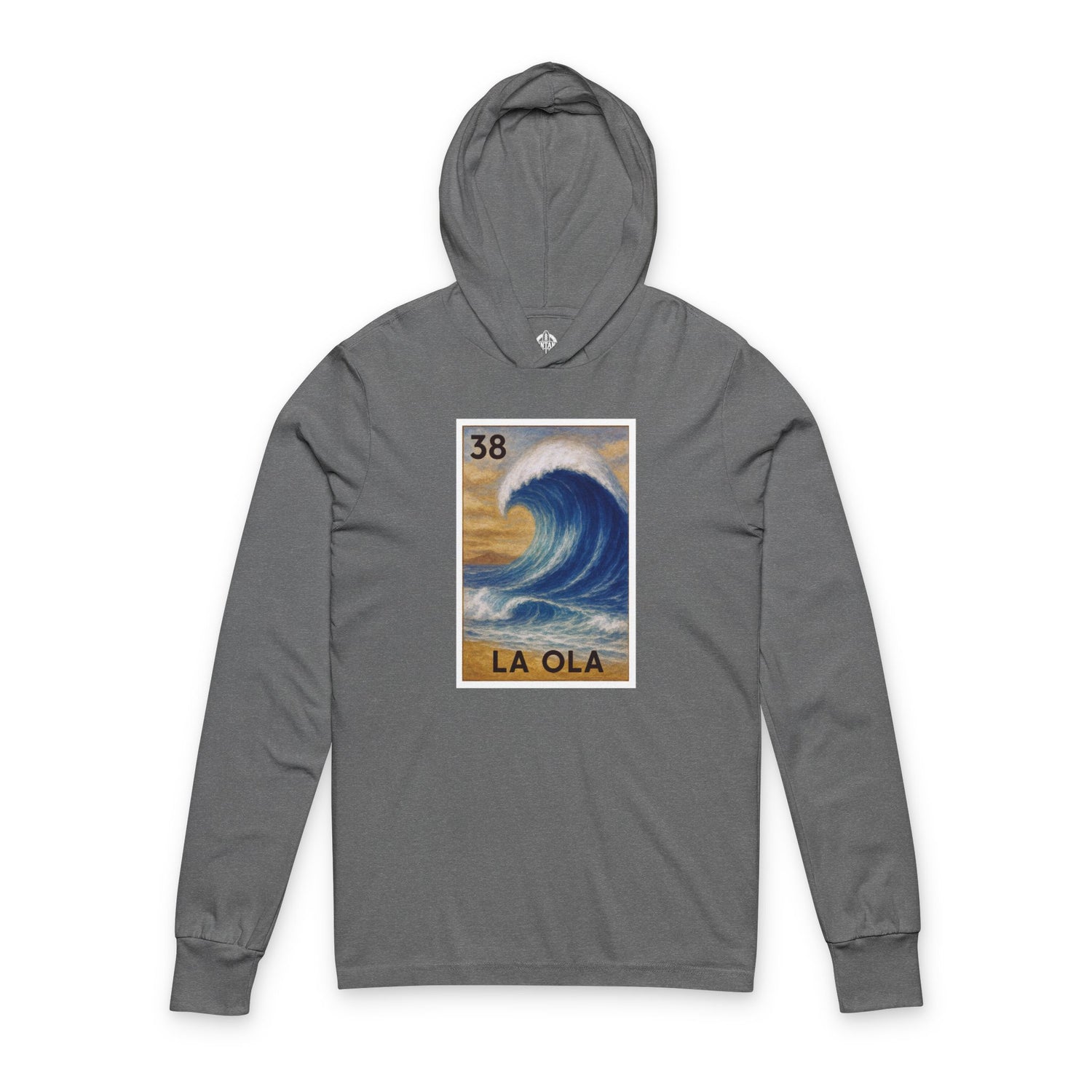Wave Lotería Unisex - Cotton Hooded Long Sleeve Hooded T-Shirt (La Ola)