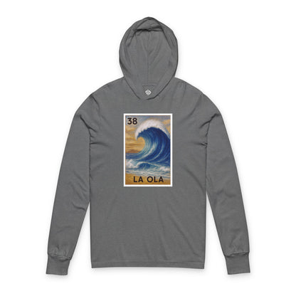 Wave Lotería Unisex - Cotton Hooded Long Sleeve Hooded T-Shirt (La Ola)