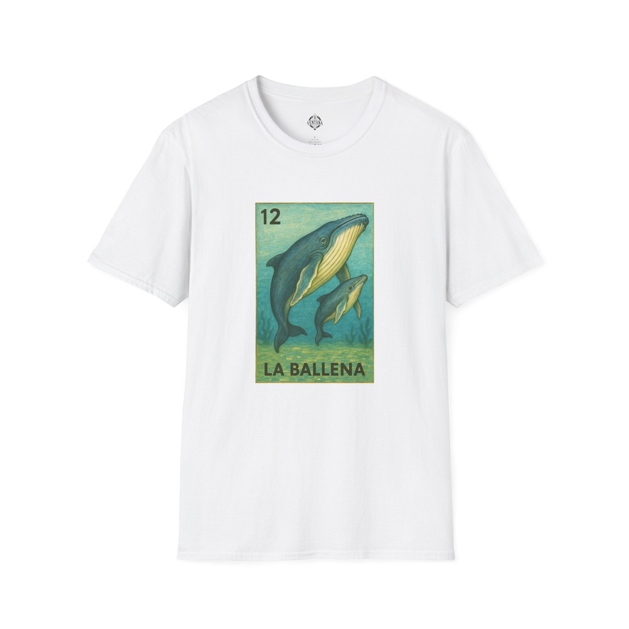 Whale Lotería Unisex - Soft Style U.S. Cotton T-Shirt (La Ballena)