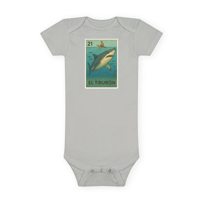 Shark Lotería - Baby Short Sleeve 100% Cotton Onesie (El Tiburón)