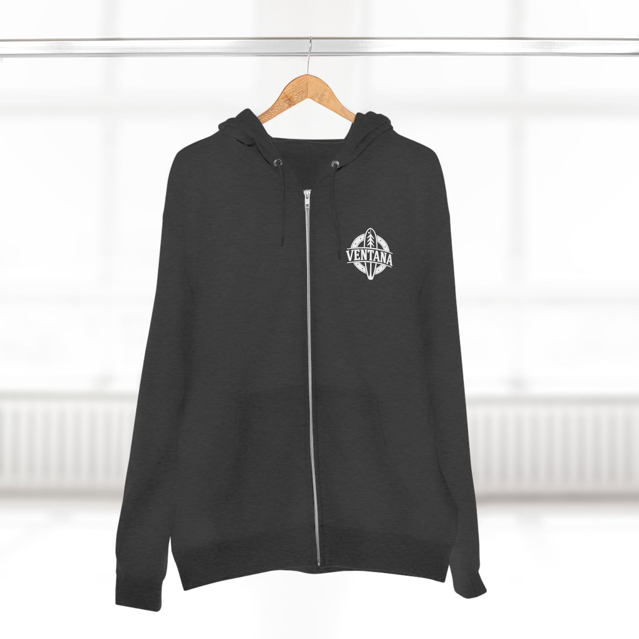 Ventana Treefish Logo Unisex - Zip Cotton Blend Fleece Hoodie