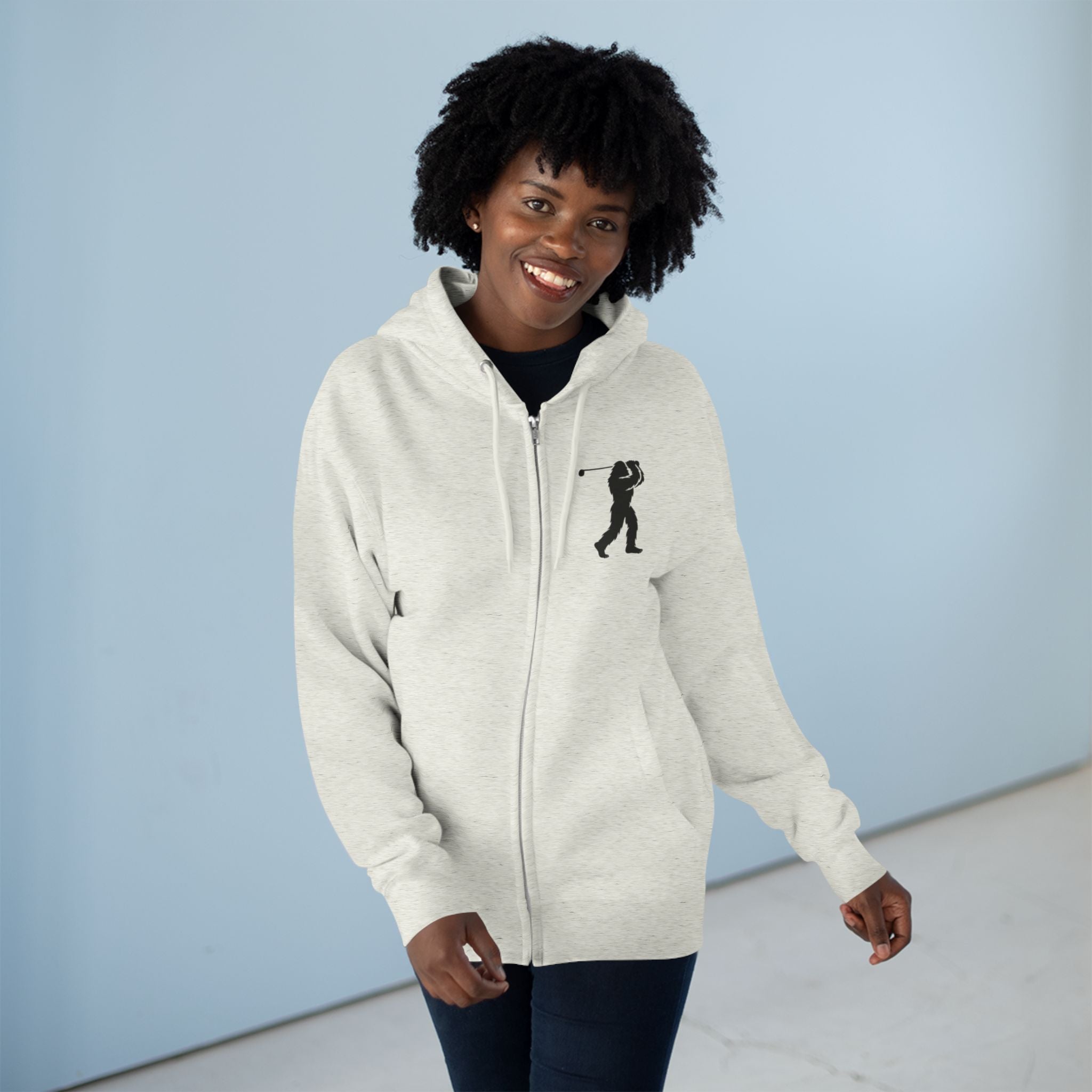 Ventana Golfsquatch Unisex - Zip Cotton Blend Fleece Hoodie