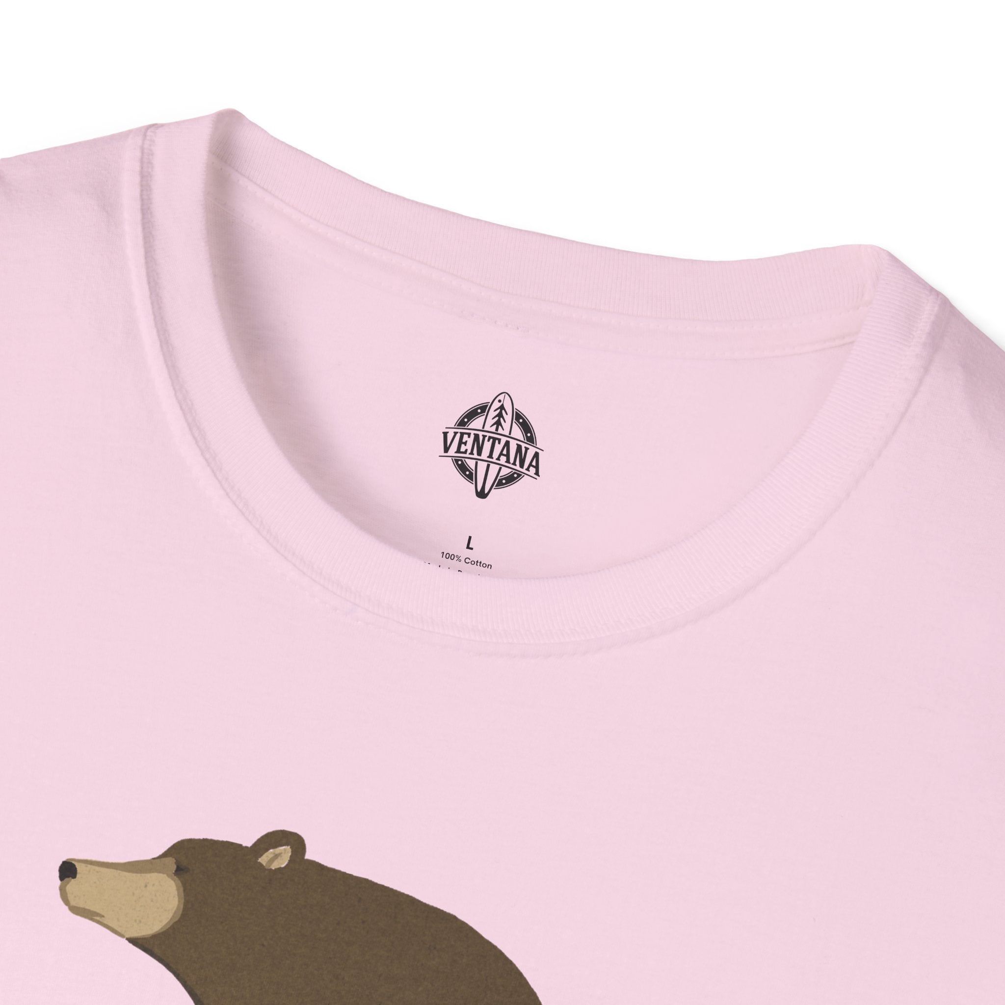 Surfing Grizzly Bear by Fabian Lavater Unisex - Soft Style U.S. Cotton T-Shirt
