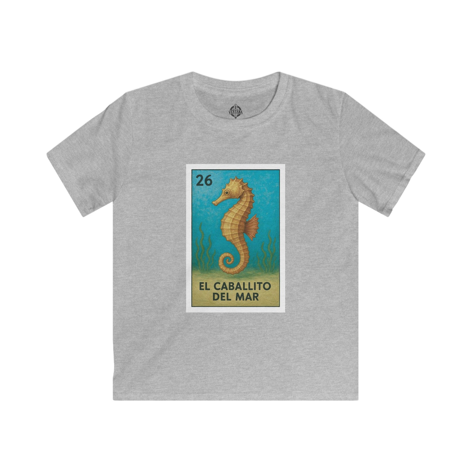 Seahorse Lotería Kids - Soft Style U.S. Cotton T-Shirt (El Caballito del Mar)