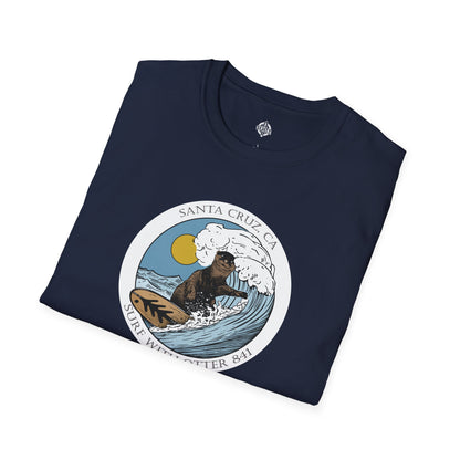 Surf with Otter 841 by Thiago Bianchini Unisex - Soft Style U.S. Cotton T-Shirt
