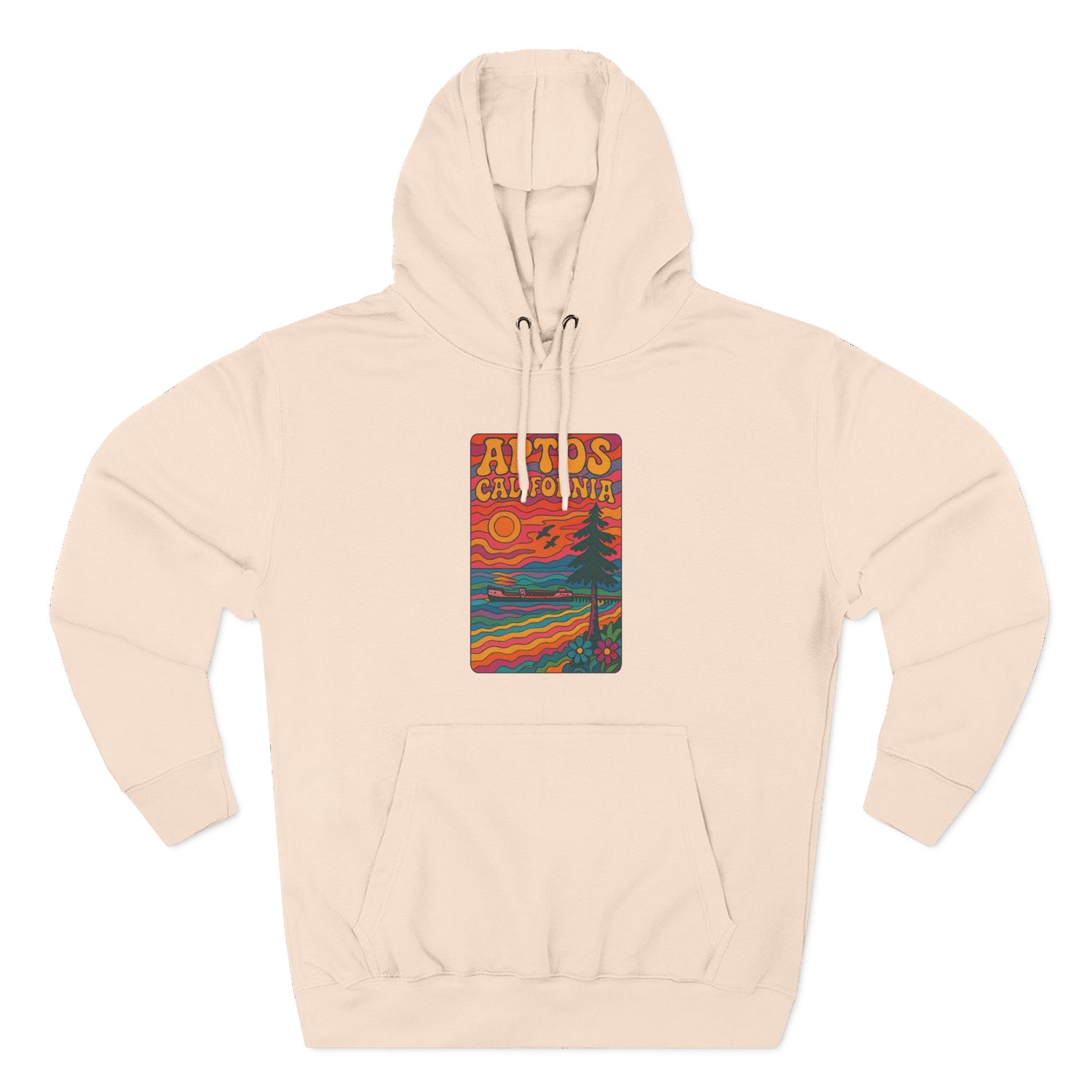 Aptos California Psychedelic Unisex - Pull-Over Cotton Blend Fleece Hoodie
