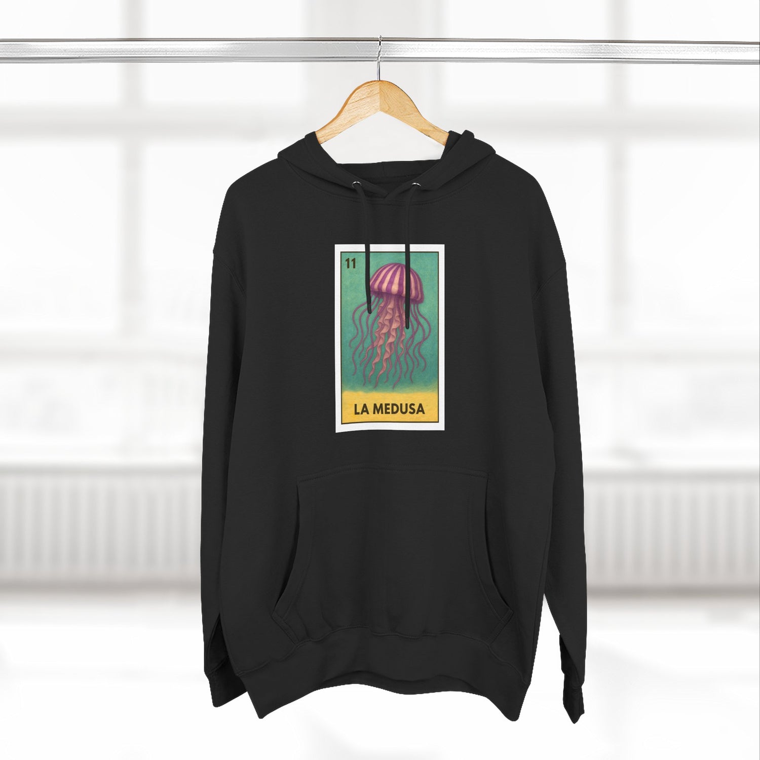 Sea Jelly Lotería Unisex - Pull-Over Cotton Blend Fleece Hoodie (La Medusa)