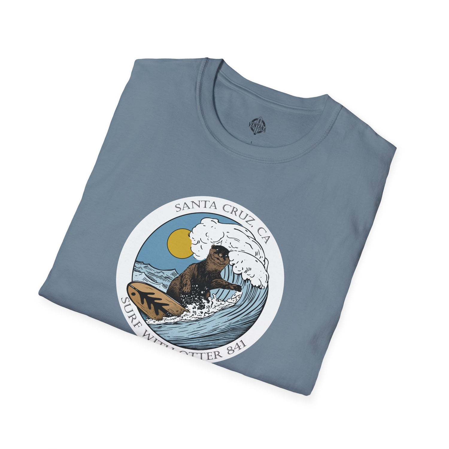 Surf with Otter 841 by Thiago Bianchini Unisex - Soft Style U.S. Cotton T-Shirt