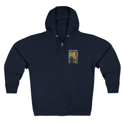 Rosie the Surfer Unisex - Zip Cotton Blend Fleece Hoodie