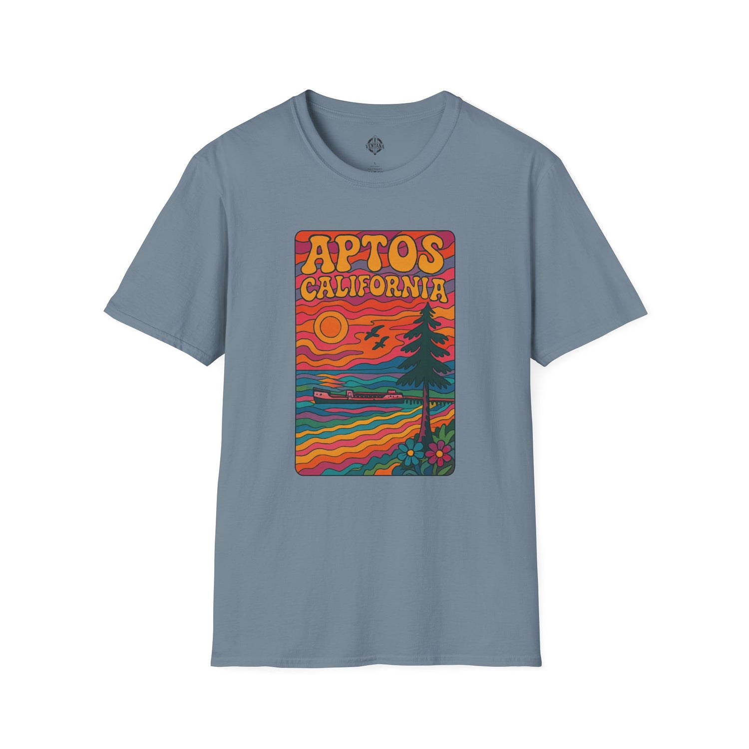 Aptos California Psychedelic Unisex - U.S. Cotton T-Shirt