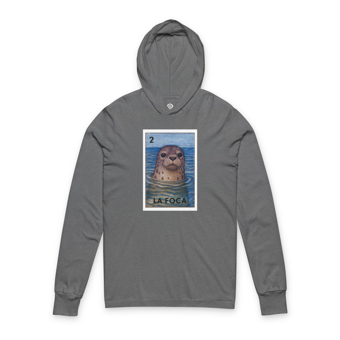 Seal Lotería Unisex - Cotton Hooded Long Sleeve Hooded T-Shirt (La Foca)