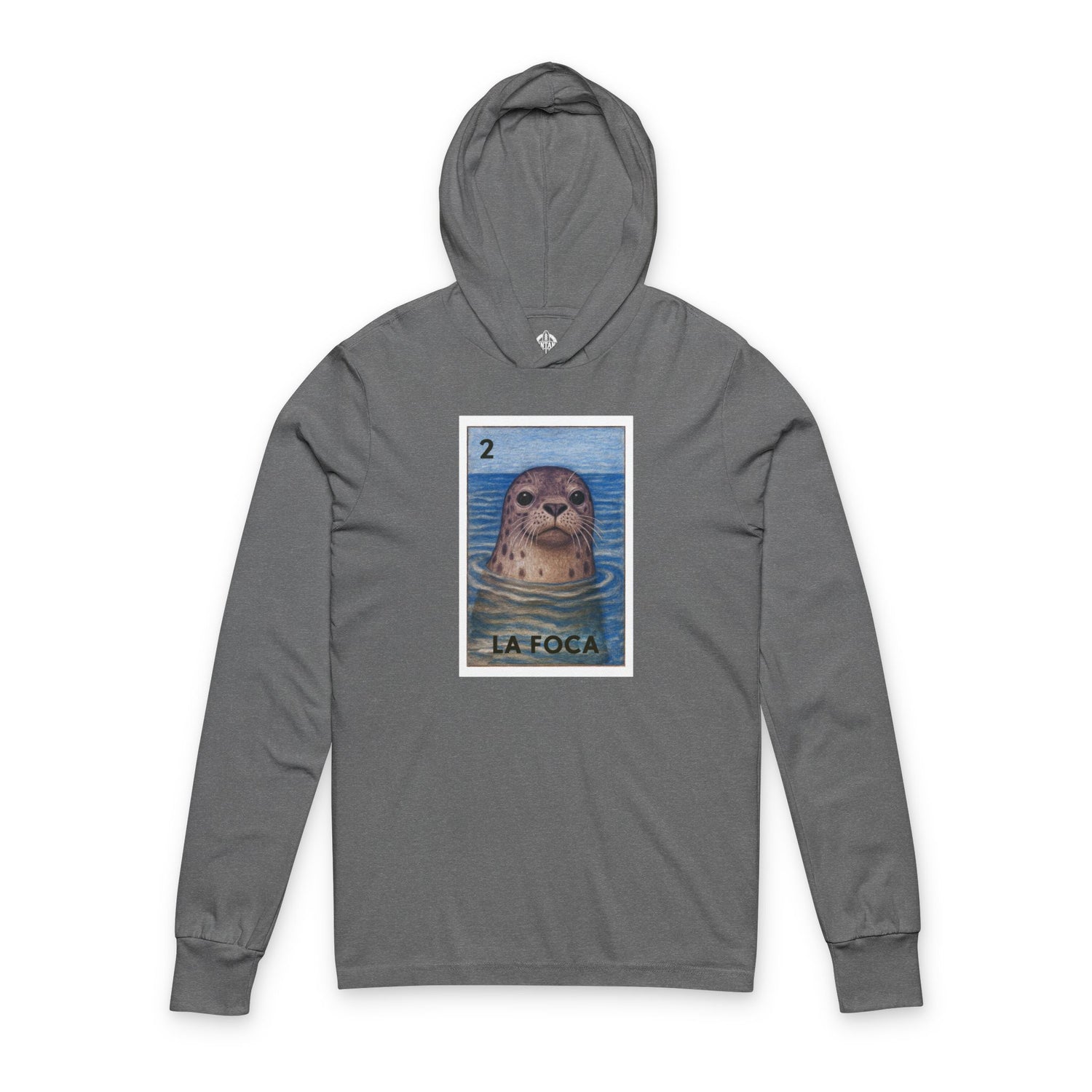 Seal Lotería Unisex - Cotton Hooded Long Sleeve Hooded T-Shirt (La Foca)