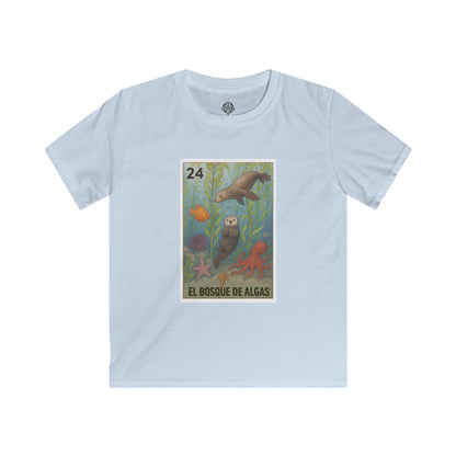 Kelp Forest Lotería Kids - Soft Style U.S. Cotton T-Shirt (El Bosque de Algas)