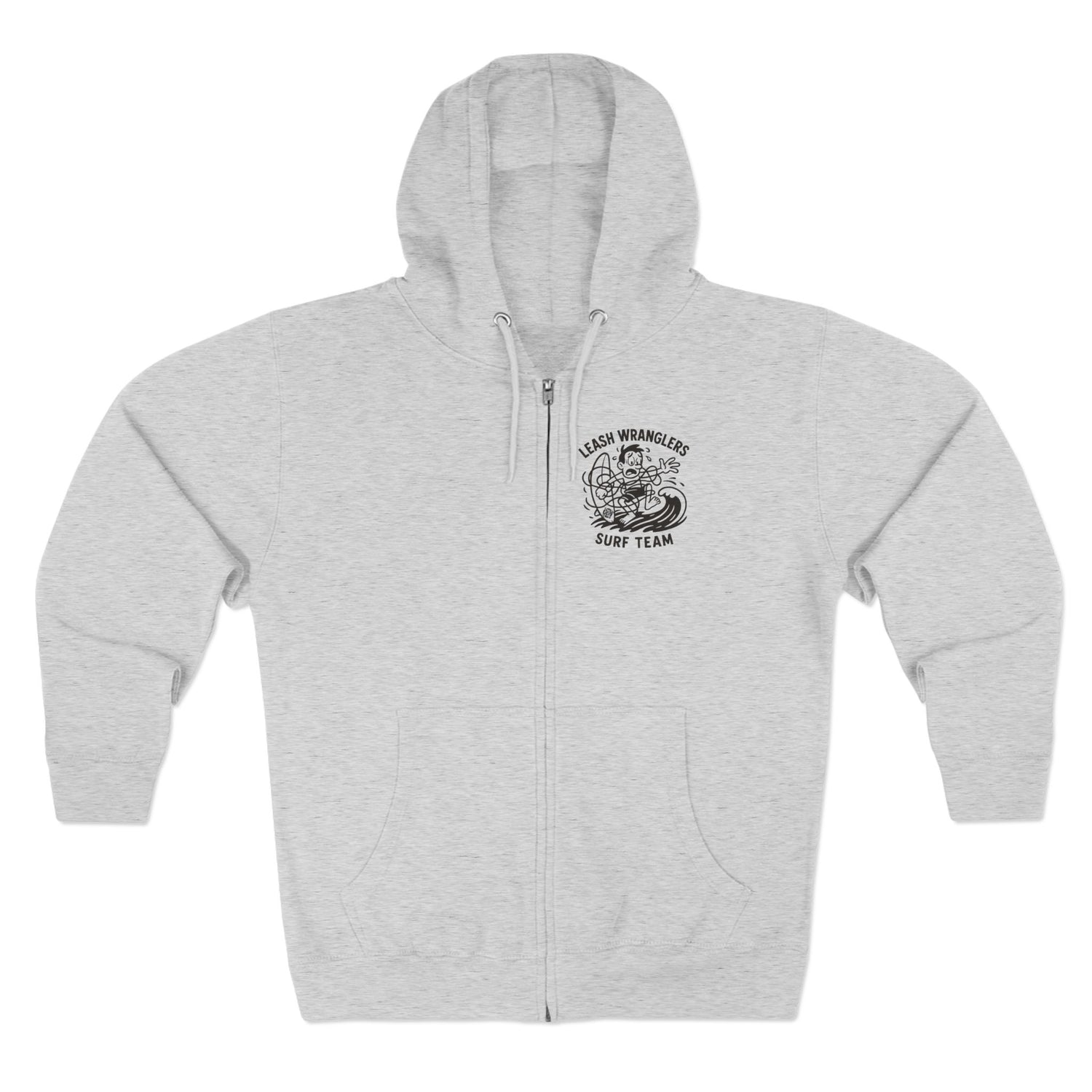 Leash Wranglers Surf Team Unisex - Zip Cotton Blend Fleece Hoodie