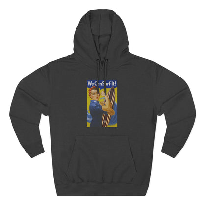Rosie the Surfer - Pull-Over Cotton Blend Fleece Hoodie
