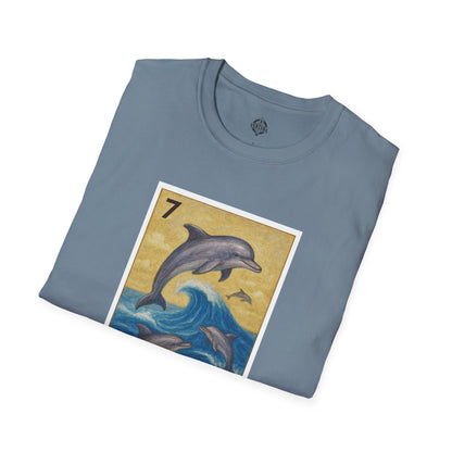 Dolphin Lotería Unisex - Soft Style U.S. Cotton T-Shirt (El Delfín)