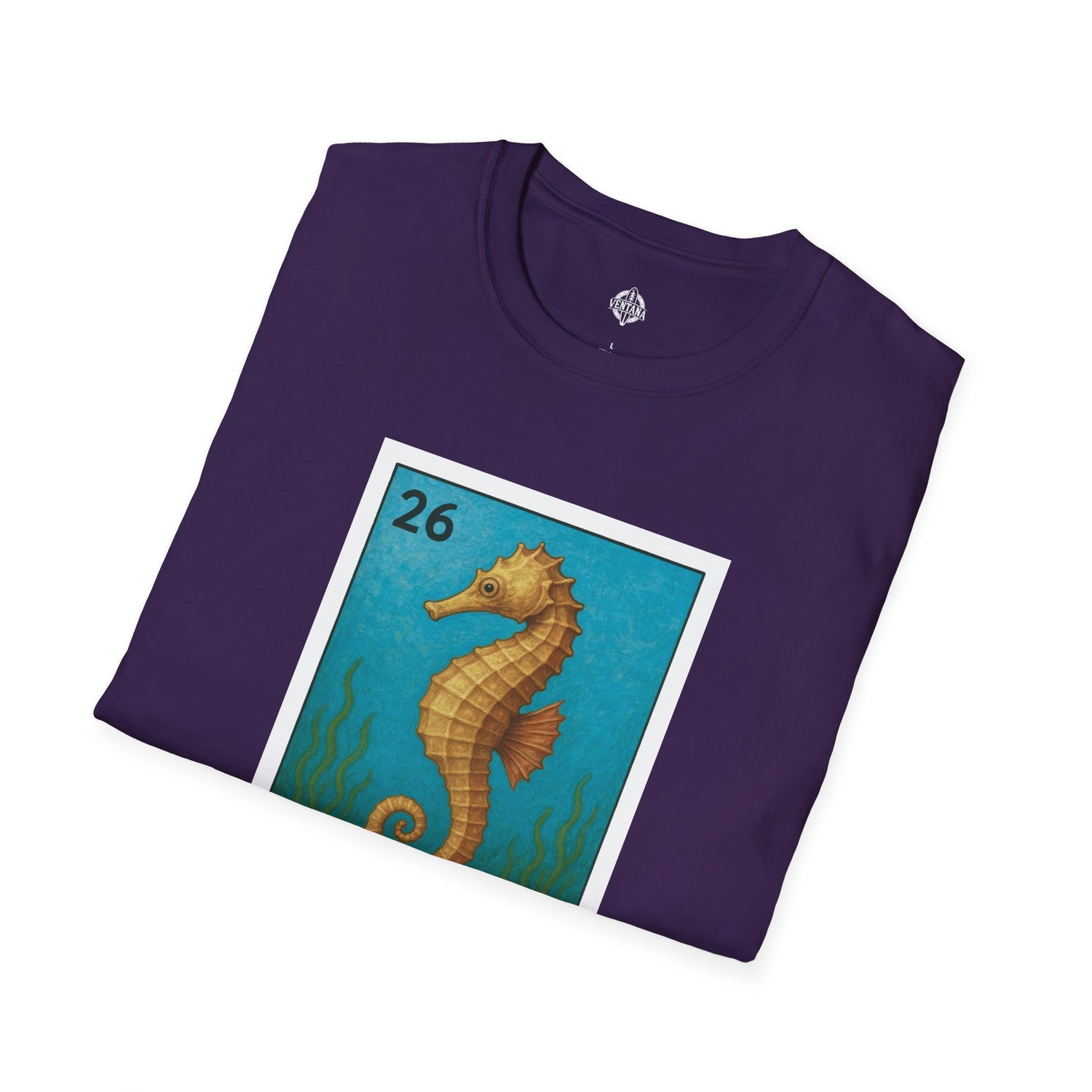 Seahorse Lotería Unisex - Soft Style U.S. Cotton T-Shirt (El Caballito del Mar)