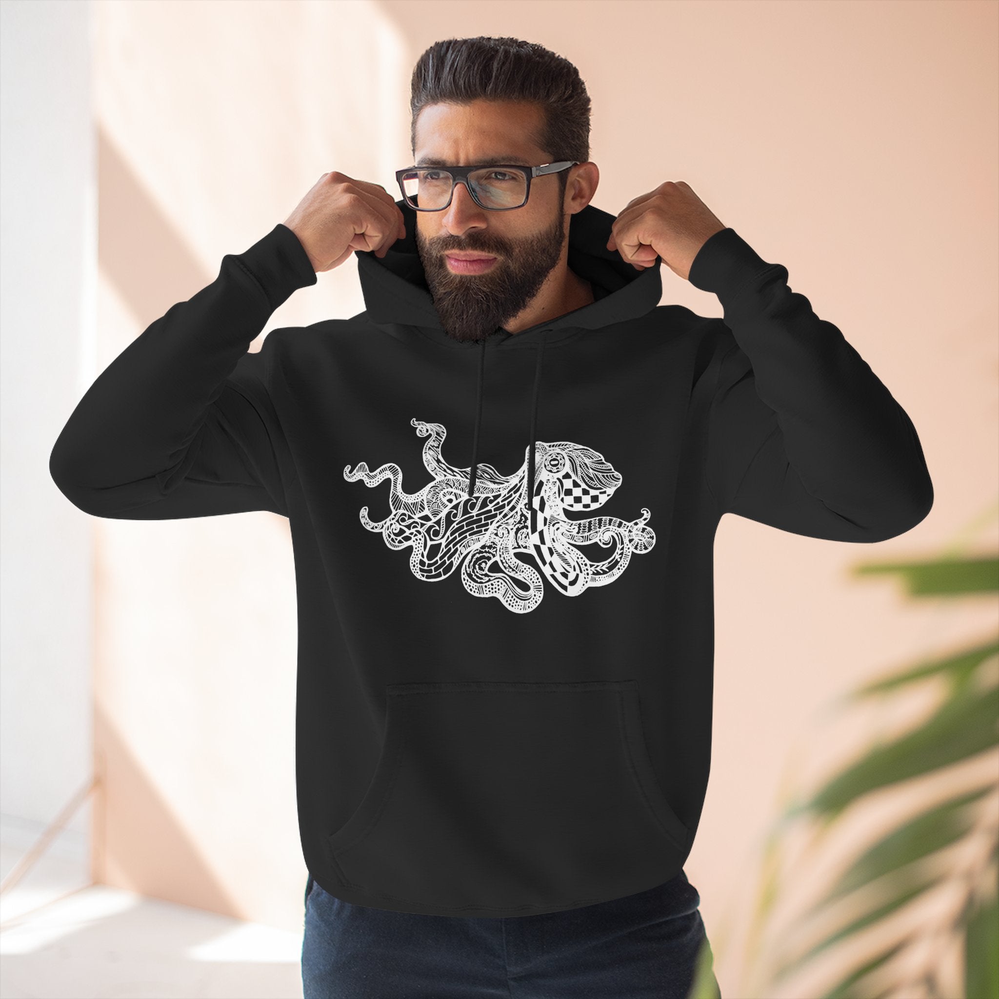 Ventangle Octopus Unisex - Pull-Over Cotton Blend Fleece Hoodie