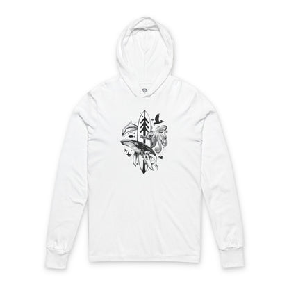 Ventana Monterey Bay by Thiago Bianchini Unisex - Cotton Long Sleeve Hooded T-Shirt