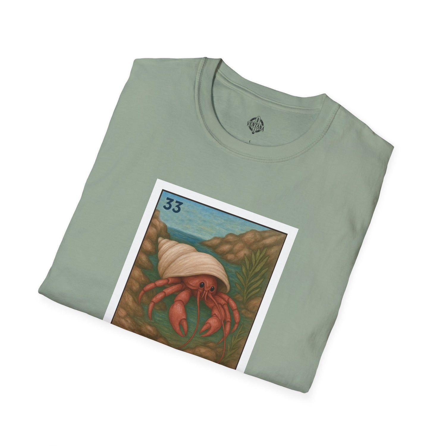Hermit Crab Lotería Unisex - Soft Style U.S. Cotton T-Shirt (El Cangrejo Ermitaño)