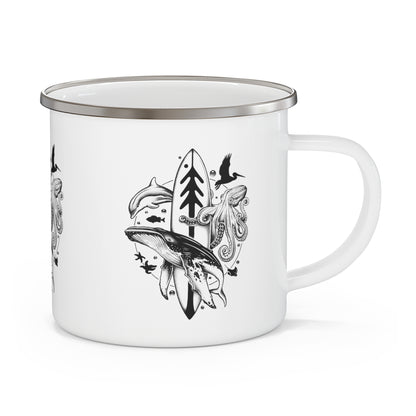 Ventana Monterey Bay by Thiago Bianchini Enamel Camping Mug (12oz - small)