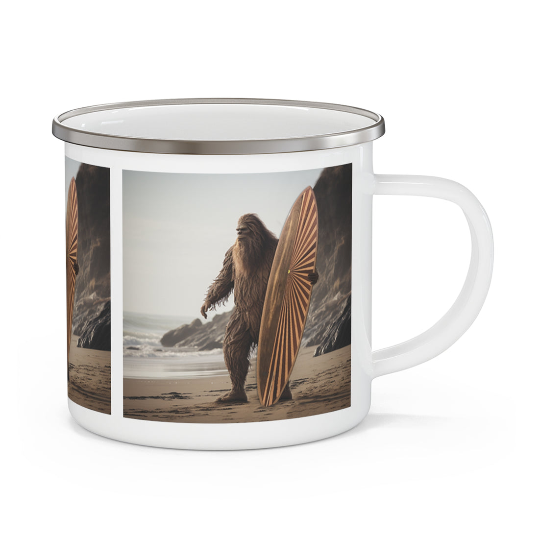 Ventana Real Surfsquatch Enamel Camping Mug (12oz, small)