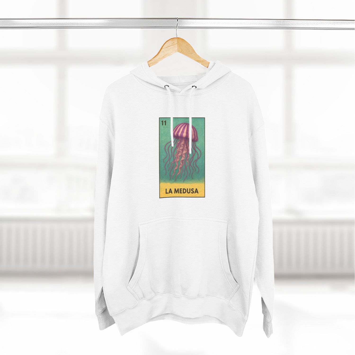 Sea Jelly Lotería Unisex - Pull-Over Cotton Blend Fleece Hoodie (La Medusa)