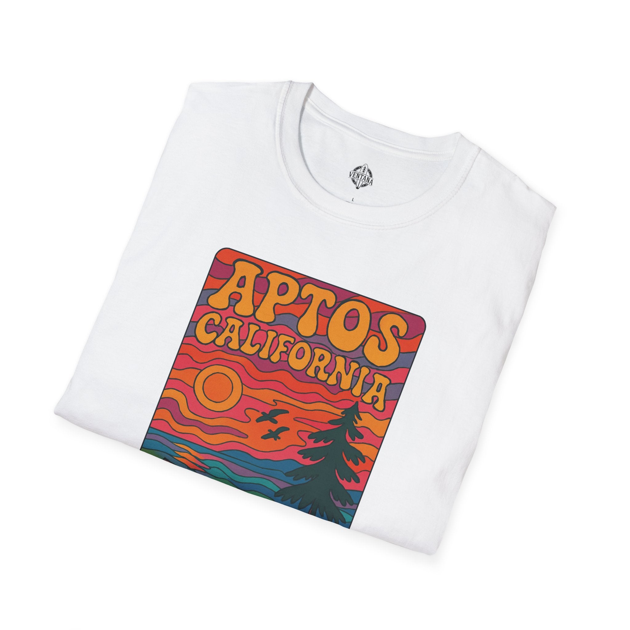 Aptos California Psychedelic Unisex - U.S. Cotton T-Shirt