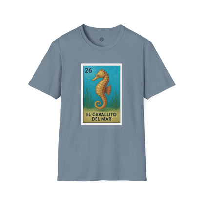 Seahorse Lotería Unisex - Soft Style U.S. Cotton T-Shirt (El Caballito del Mar)