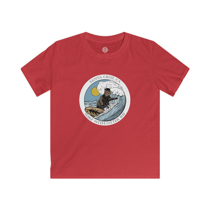 Surf with Otter 841 by Thiago Bianchini Kids - Soft Style U.S. Cotton T-Shirt