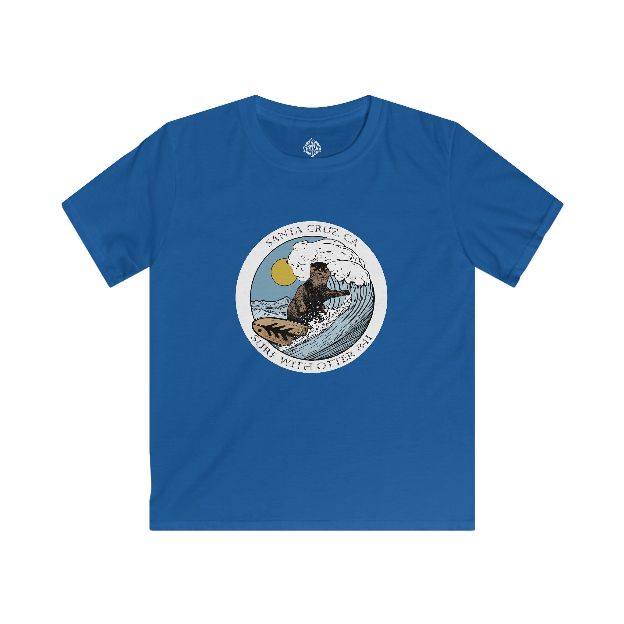 Surf with Otter 841 by Thiago Bianchini Kids - Soft Style U.S. Cotton T-Shirt