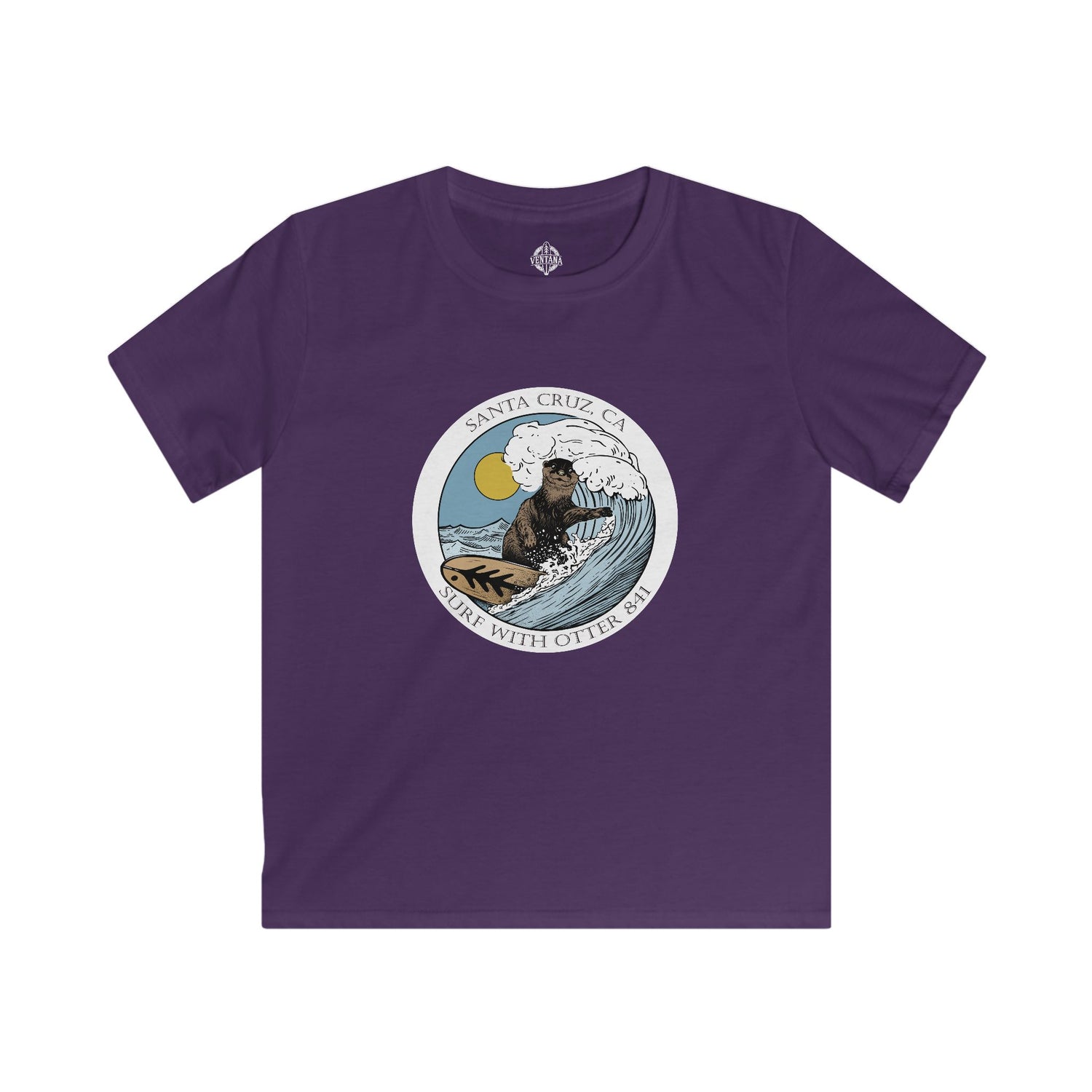 Surf with Otter 841 by Thiago Bianchini Kids - Soft Style U.S. Cotton T-Shirt