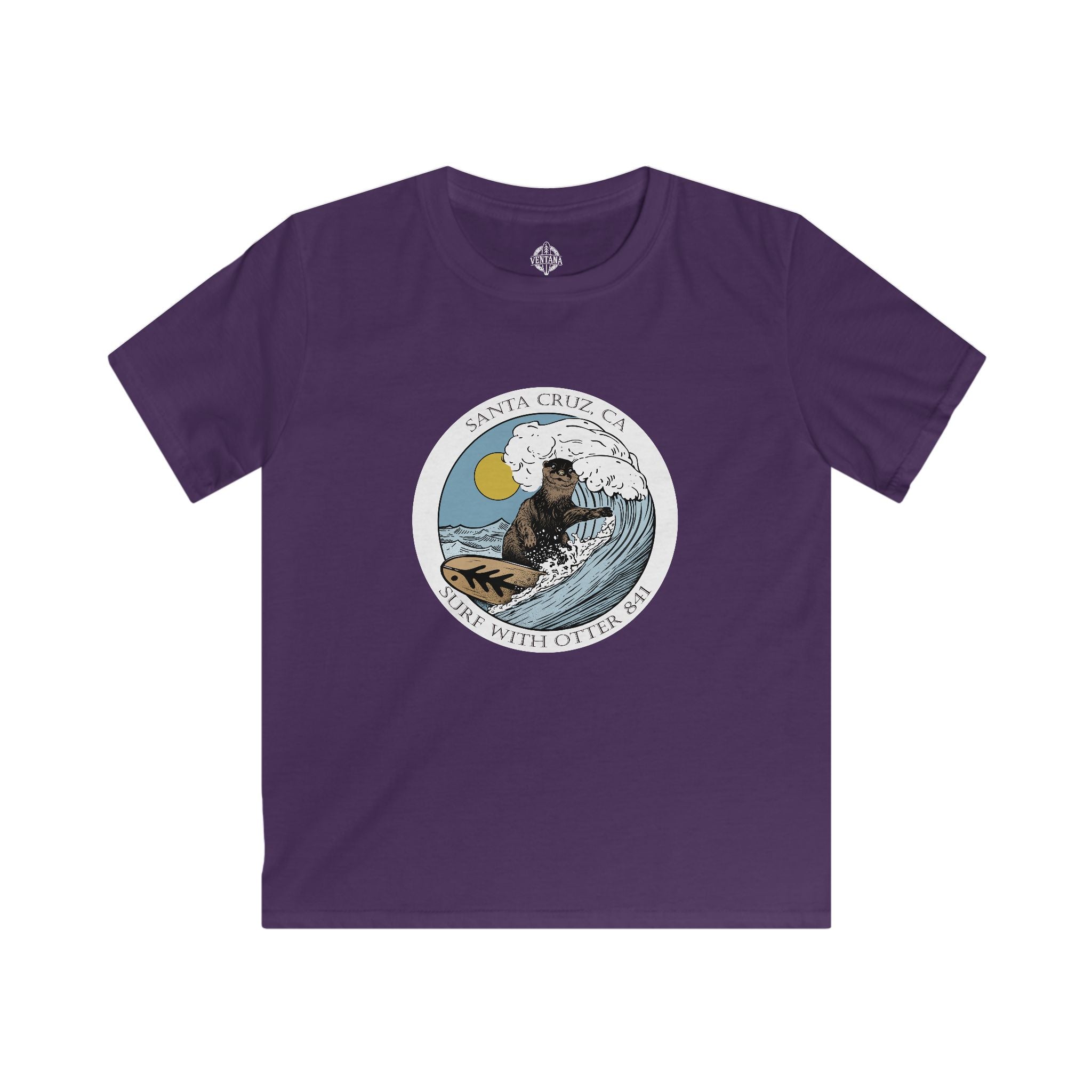 Surf with Otter 841 by Thiago Bianchini Kids - Soft Style U.S. Cotton T-Shirt