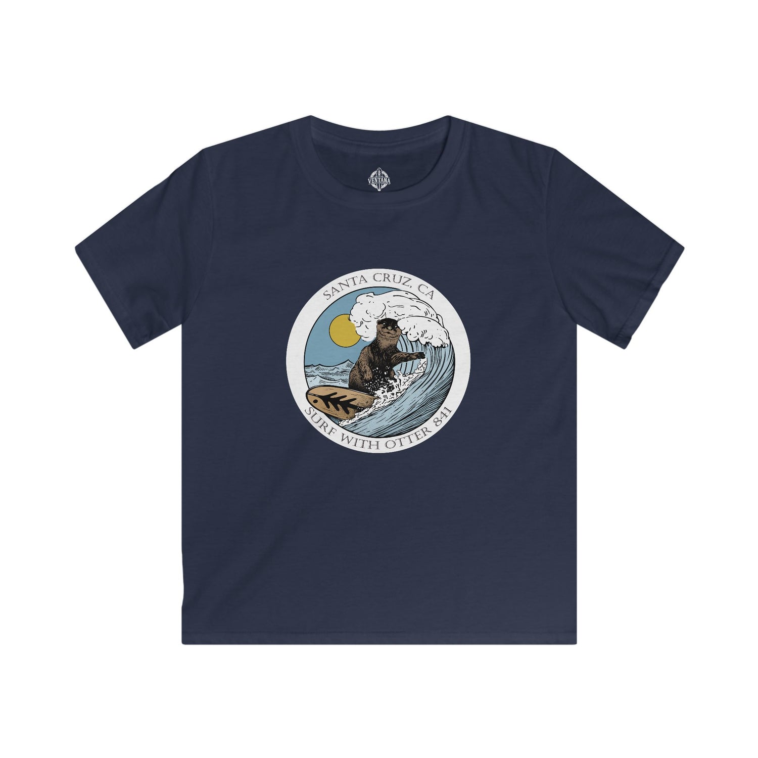 Surf with Otter 841 by Thiago Bianchini Kids - Soft Style U.S. Cotton T-Shirt