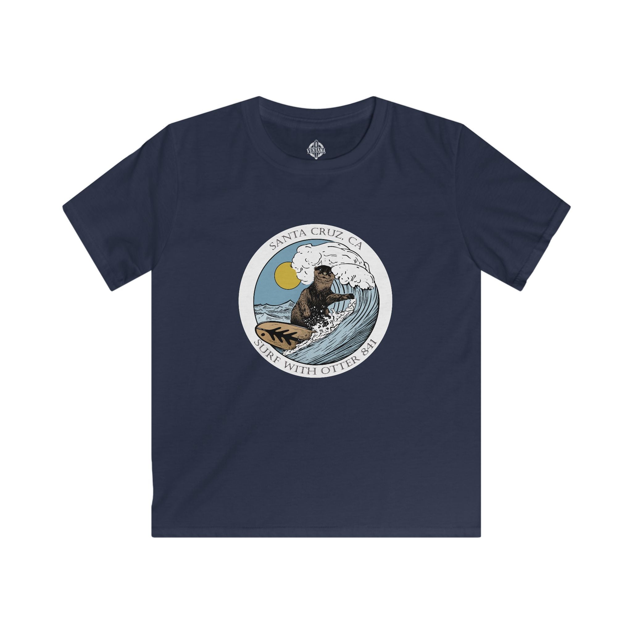 Surf with Otter 841 by Thiago Bianchini Kids - Soft Style U.S. Cotton T-Shirt