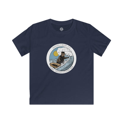 Surf with Otter 841 by Thiago Bianchini Kids - Soft Style U.S. Cotton T-Shirt
