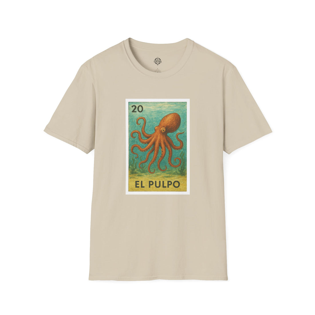 Octopus Lotería Unisex - Soft Style U.S. Cotton T-Shirt (El Pulpo)